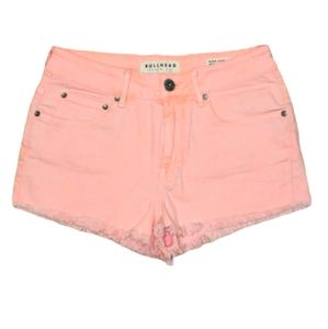 Pac Sun Bullhead High Rise Shorts Juniors Size 5 Neon Coral Pink Cut Off